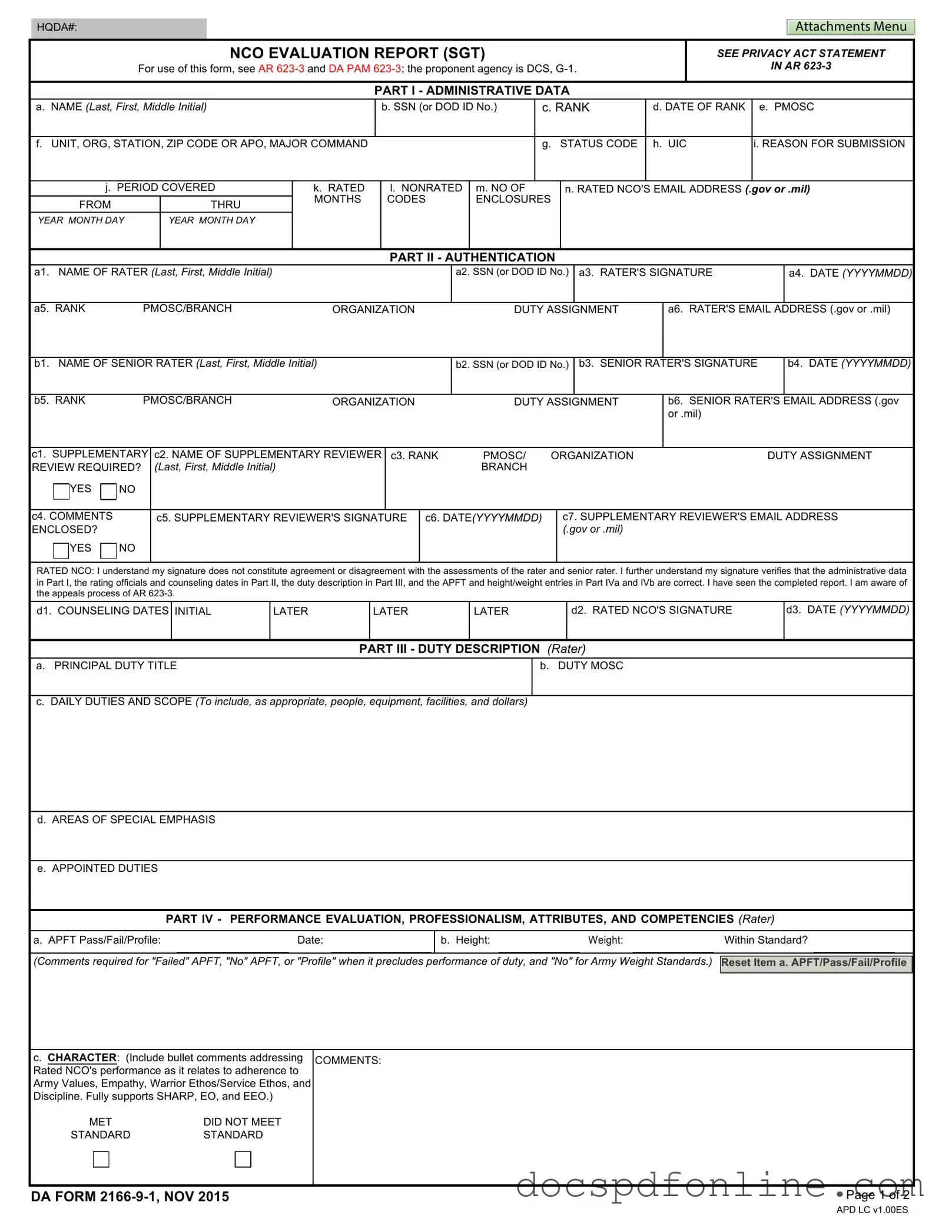 Fill Your Da 2166 9 1 Form