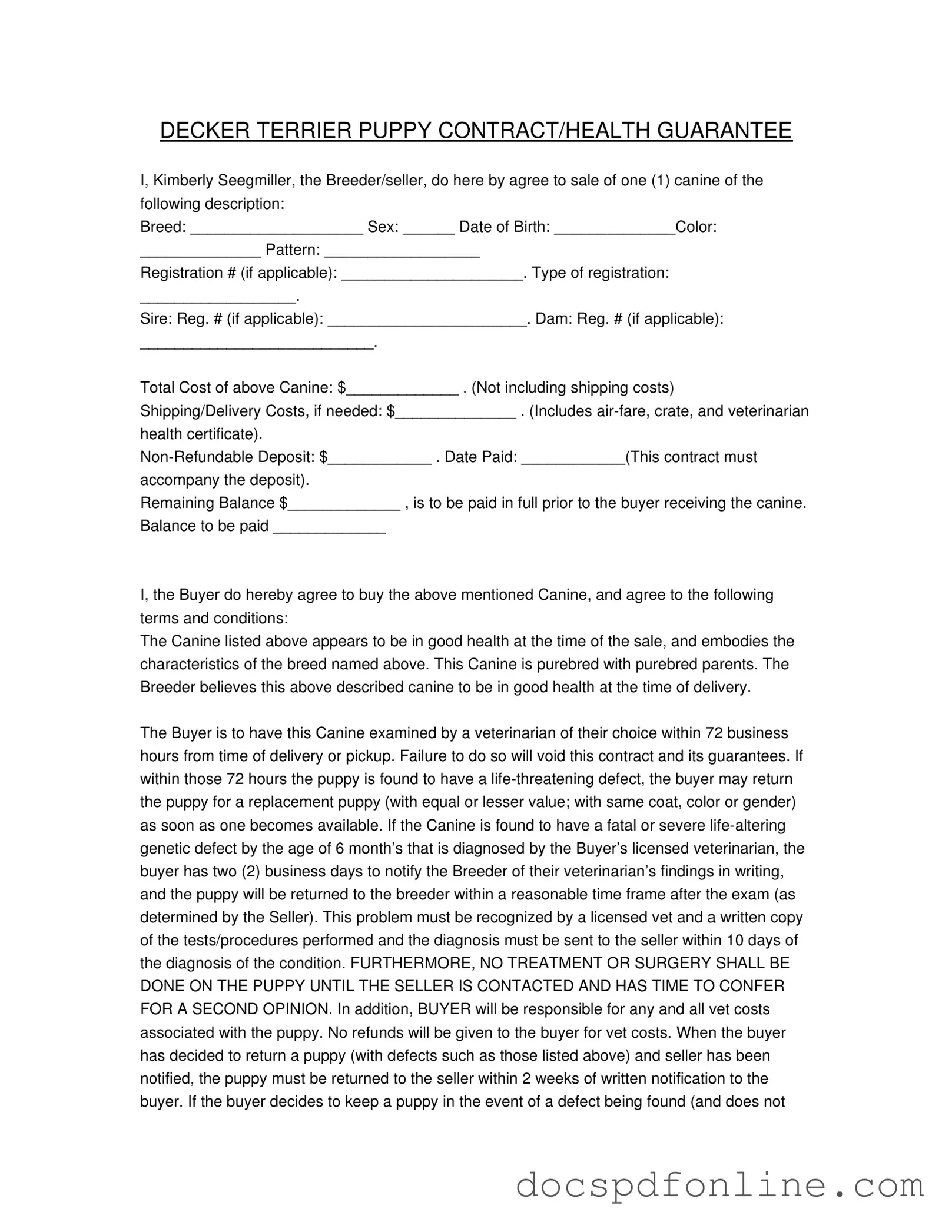 Fill Your Health Guarantee Form
