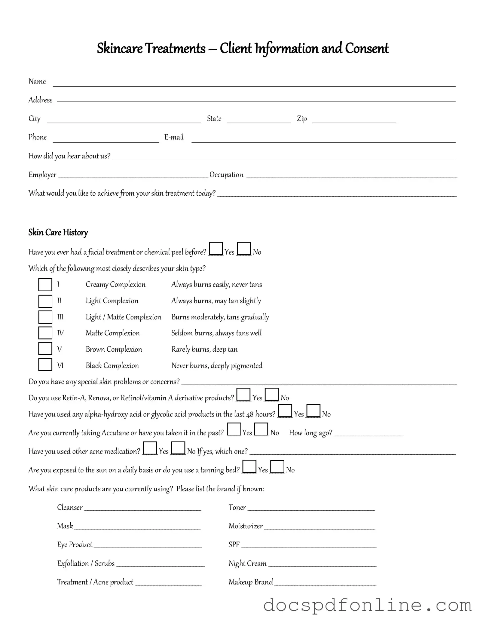 Fill Your Facial Consent Form
