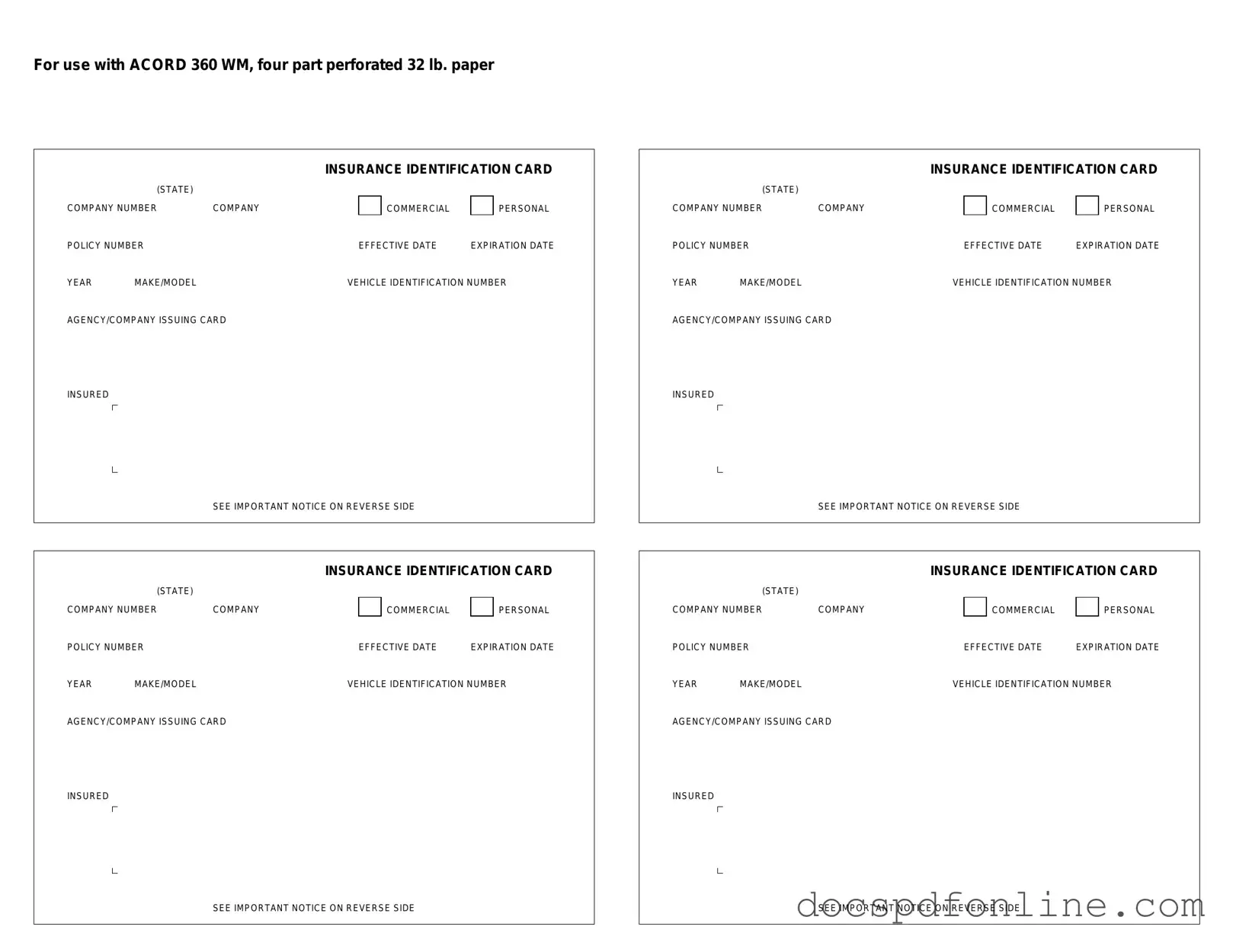 Fill Your Acord 50 WM Form