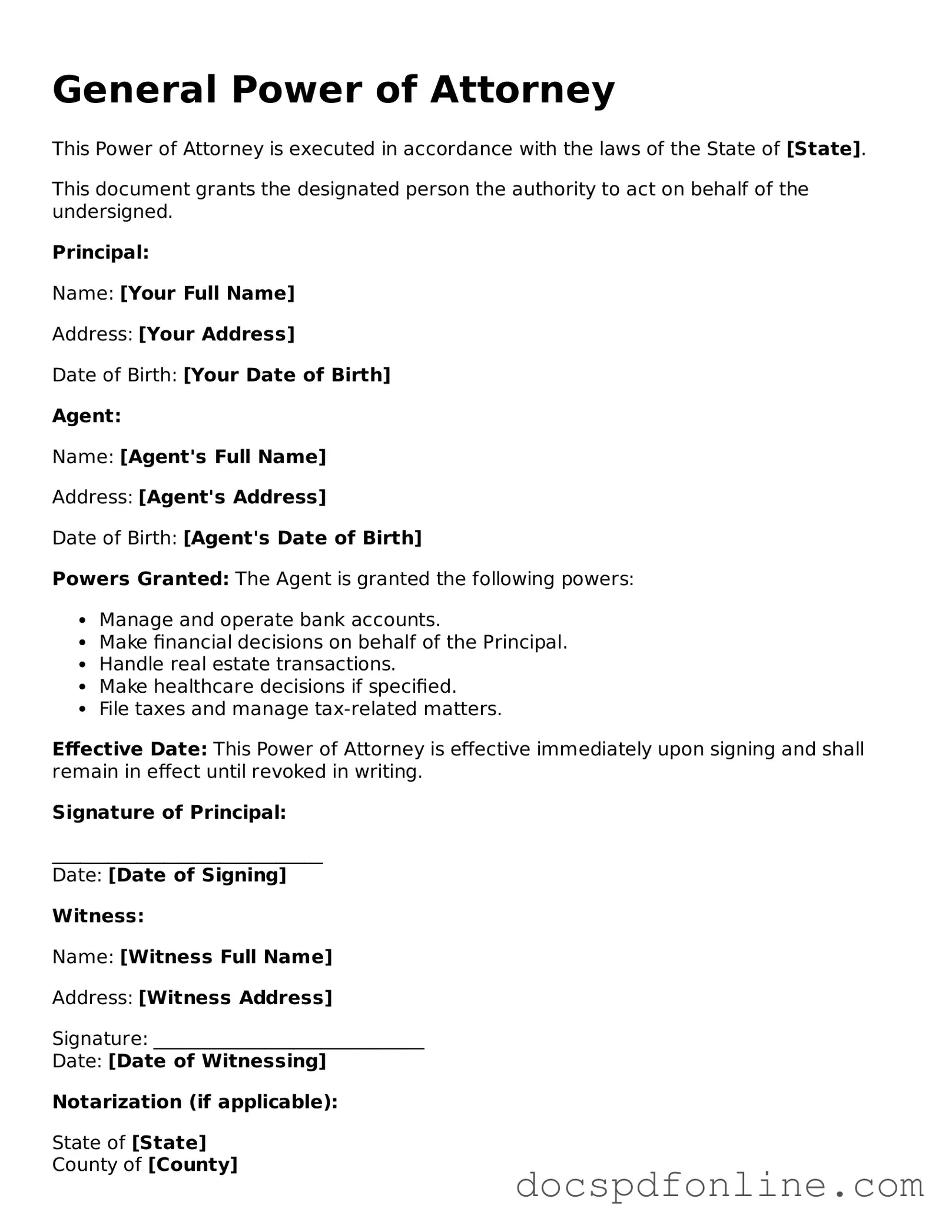 Attorney-Approved Power of Attorney Document