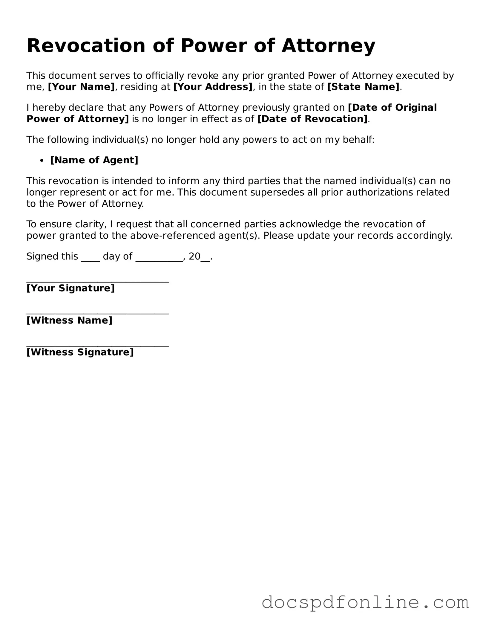 Attorney-Approved Revocation of Power of Attorney Document