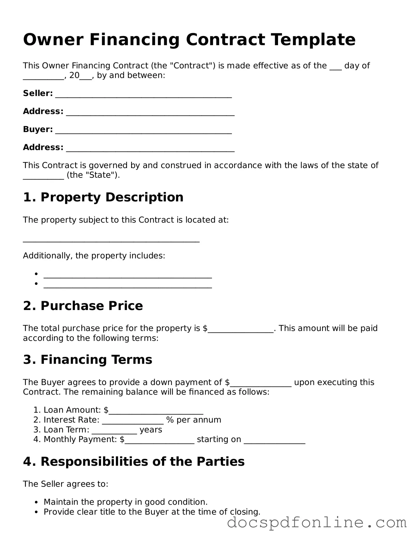 Attorney-Approved Owner Financing Contract Document