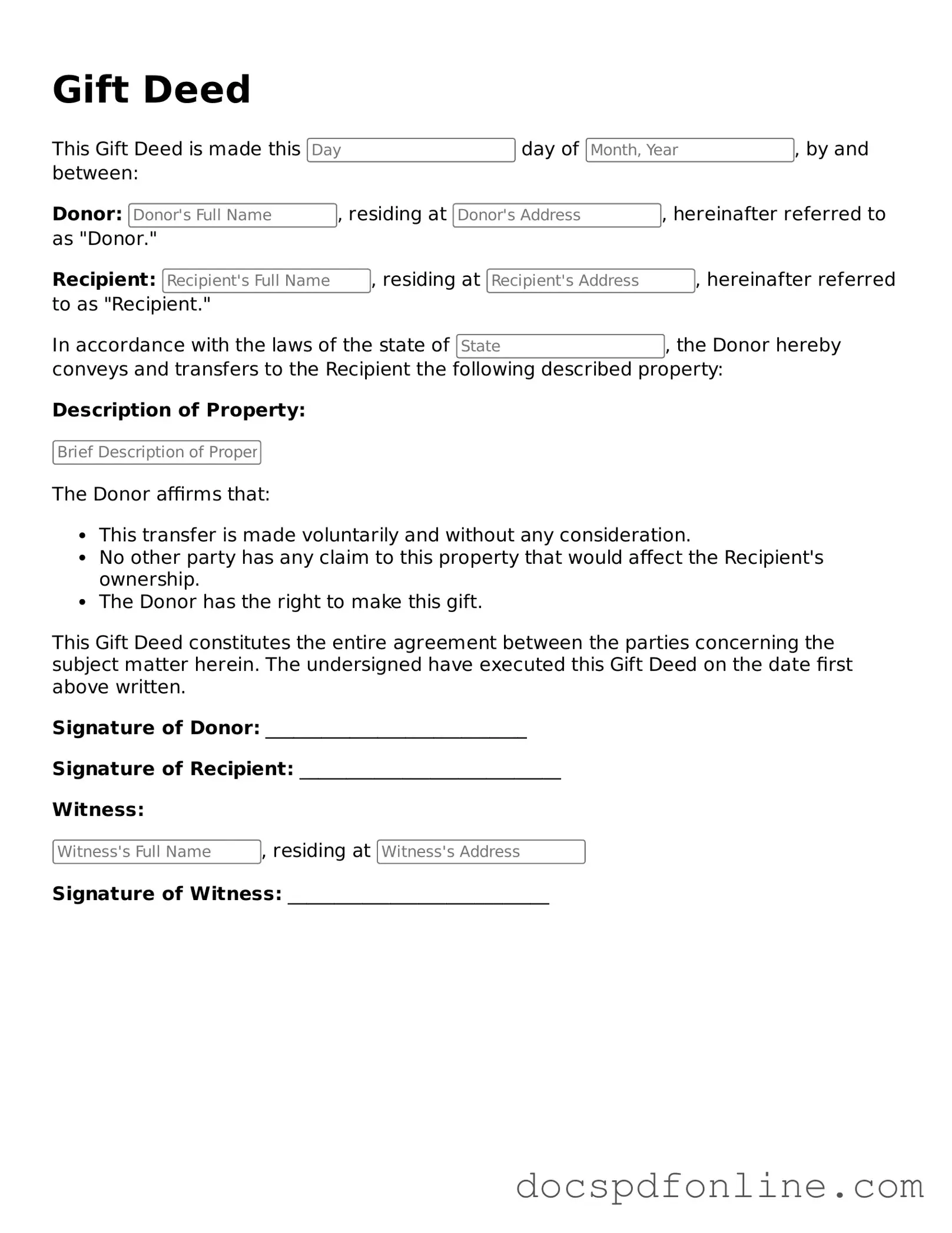 Attorney-Approved Gift Deed Document