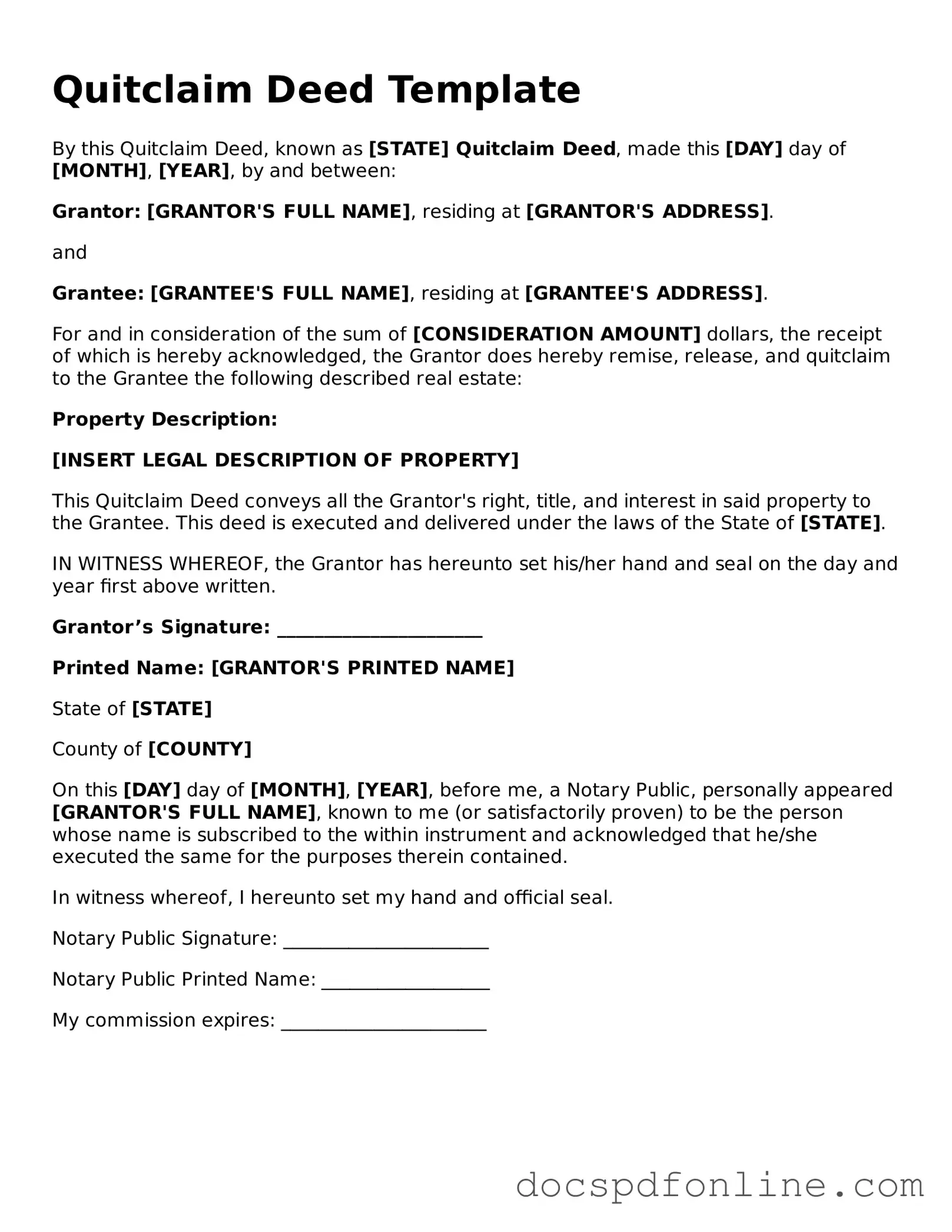Attorney-Approved Quitclaim Deed Document