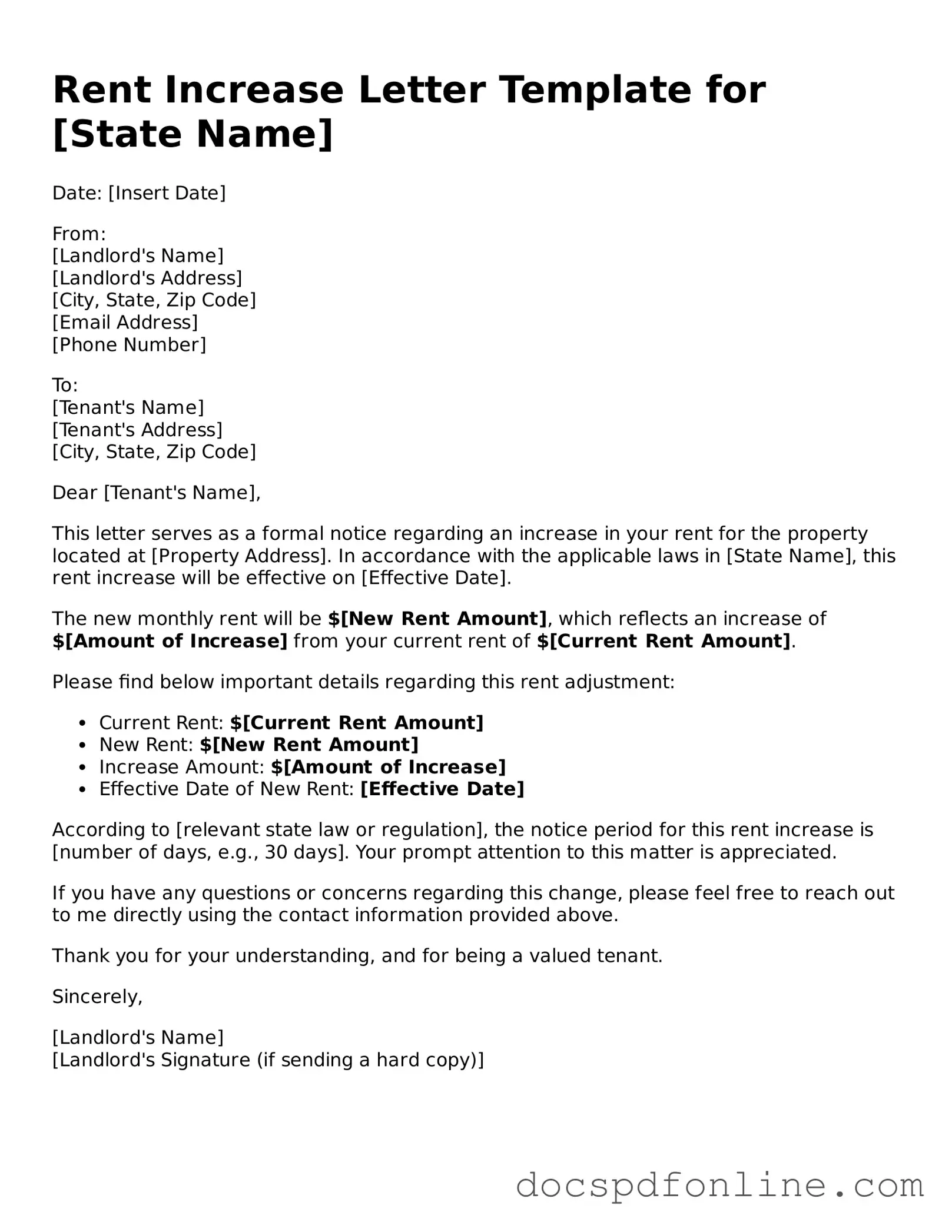Attorney-Approved Rent Increase Letter Document