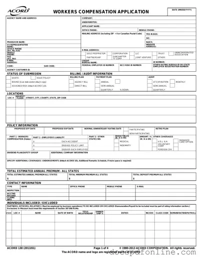 Fill Your Acord 130 Form