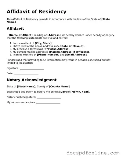 Attorney-Approved Affidavit of Residency Document