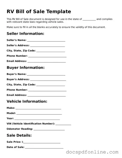 Attorney-Approved RV Bill of Sale Document
