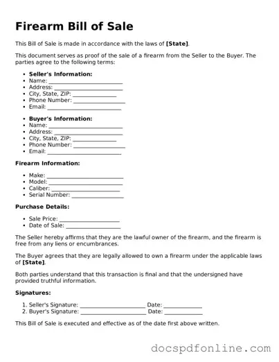 Attorney-Approved Firearm Bill of Sale Document