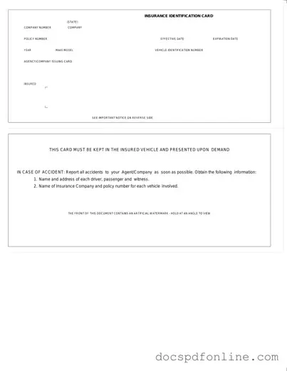Fill Your Auto Insurance Card Form