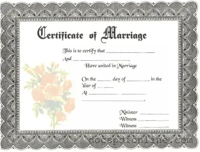 Fill Your Marriage Certificate Form
