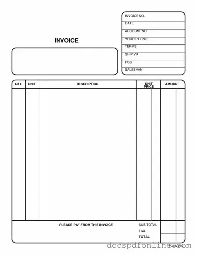 Fill Your Free And Invoice Pdf Form