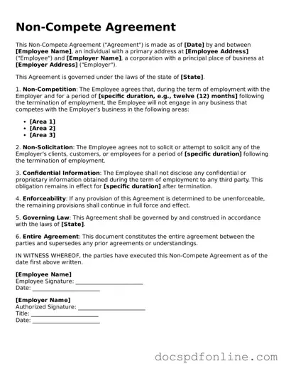Attorney-Approved Non-compete Agreement Document