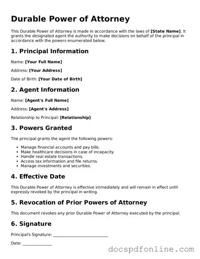 Attorney-Approved Durable Power of Attorney Document