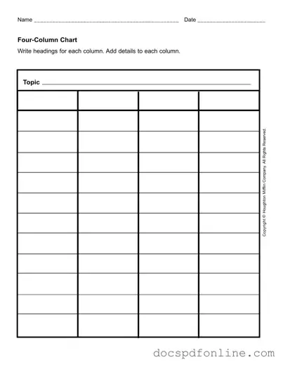 Fill Your Four Column Chart Form