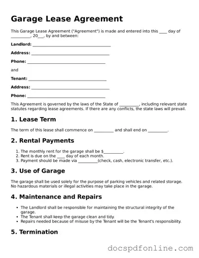 Attorney-Approved Garage Lease Agreement Document