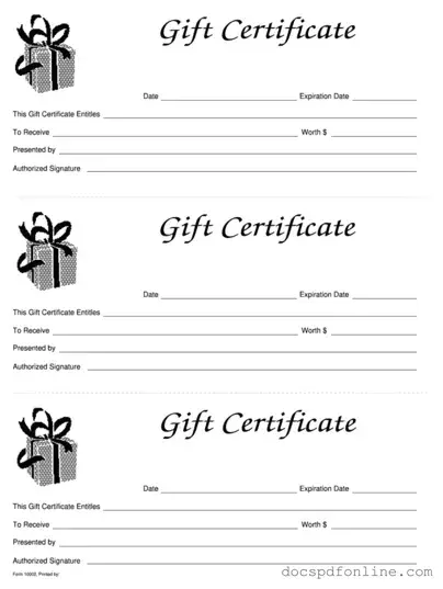Fill Your Gift Certificate Form