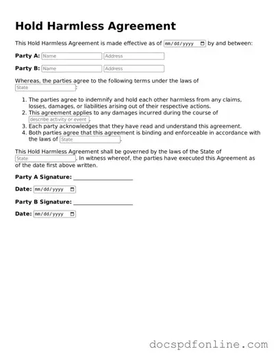 Attorney-Approved Hold Harmless Agreement Document