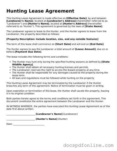 Attorney-Approved Hunting Lease Agreement Document