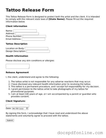 Attorney-Approved Tattoo Release Document