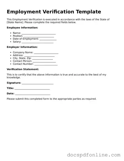Attorney-Approved Employment Verification Document