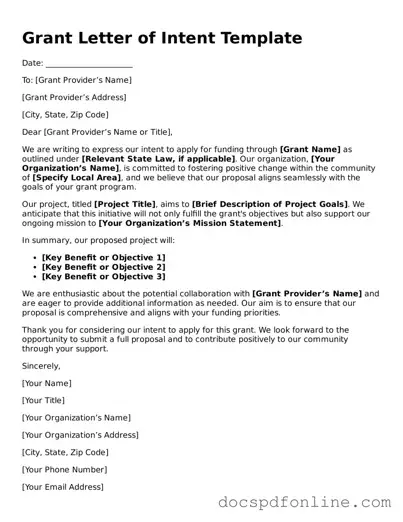 Attorney-Approved Grant Letter of Intent Document