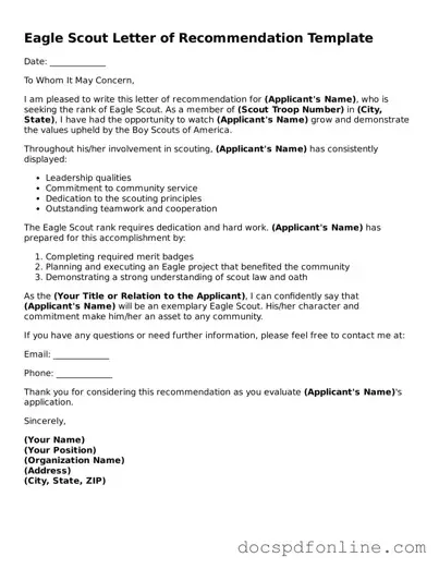 Attorney-Approved Eagle Scout Letter of Recommendation Document