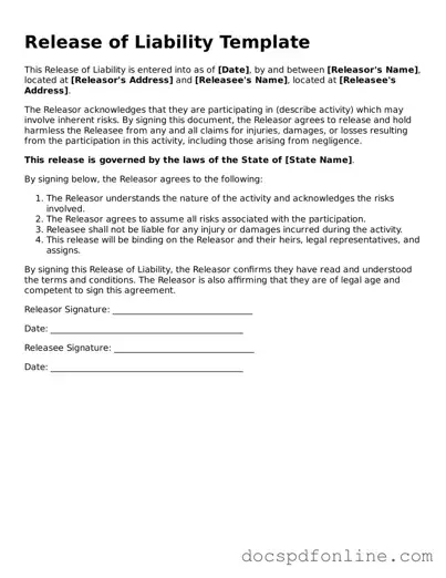 Attorney-Approved Release of Liability Document