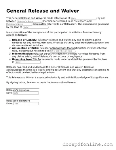 Attorney-Approved General Release and Waiver Document