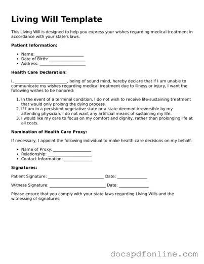 Attorney-Approved Living Will Document