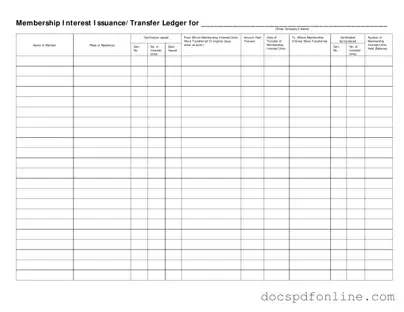 Fill Your Membership Ledger Form