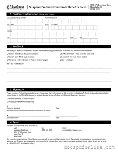 Fill Your Melaleuca Cancellation Form