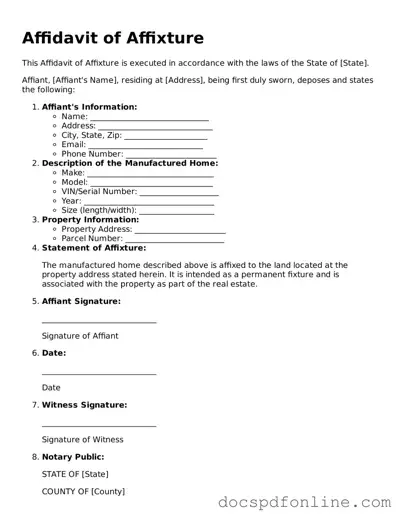 Attorney-Approved Affidavit of Affixture Document