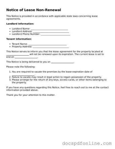 Attorney-Approved Notice of Lease Non-Renewal Document