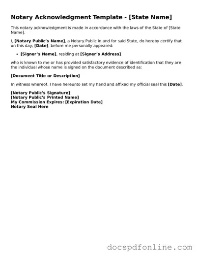 Attorney-Approved Notary Acknowledgement Document