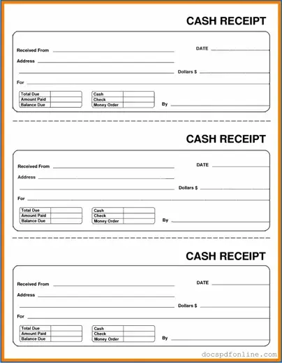 Fill Your Cash Receipt Form