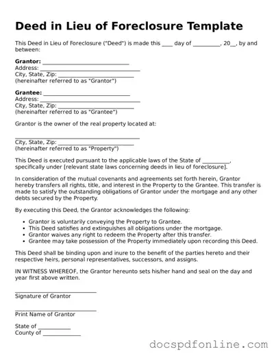 Attorney-Approved Deed in Lieu of Foreclosure Document