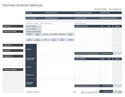 Fill Your Roofing Estimate Form