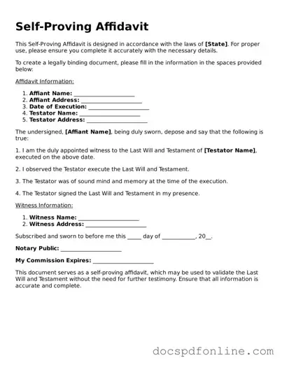 Attorney-Approved Self-Proving Affidavit Document