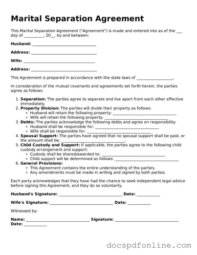 Attorney-Approved Marital Separation Agreement Document