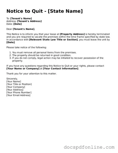 Attorney-Approved Notice to Quit Document