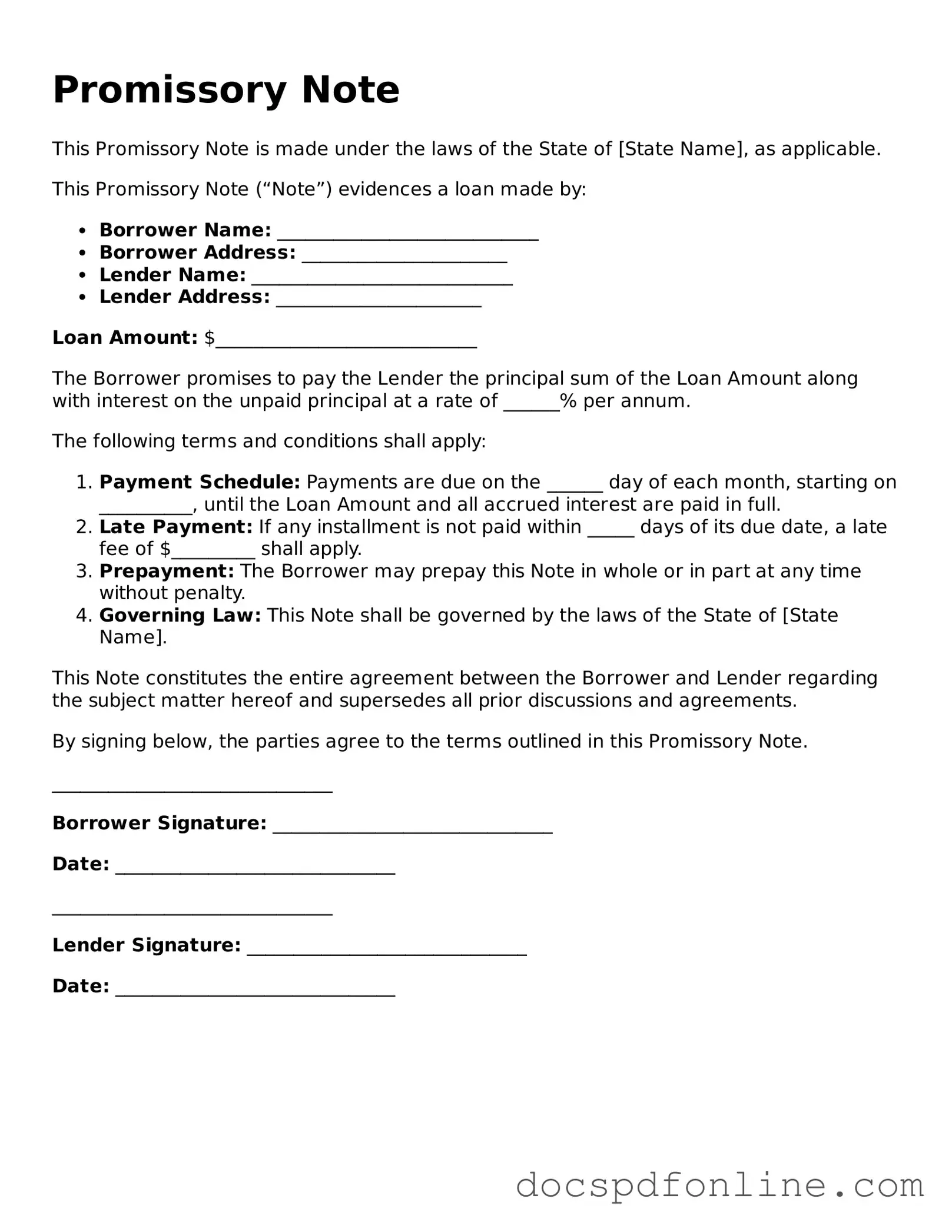 Attorney-Approved Promissory Note Document