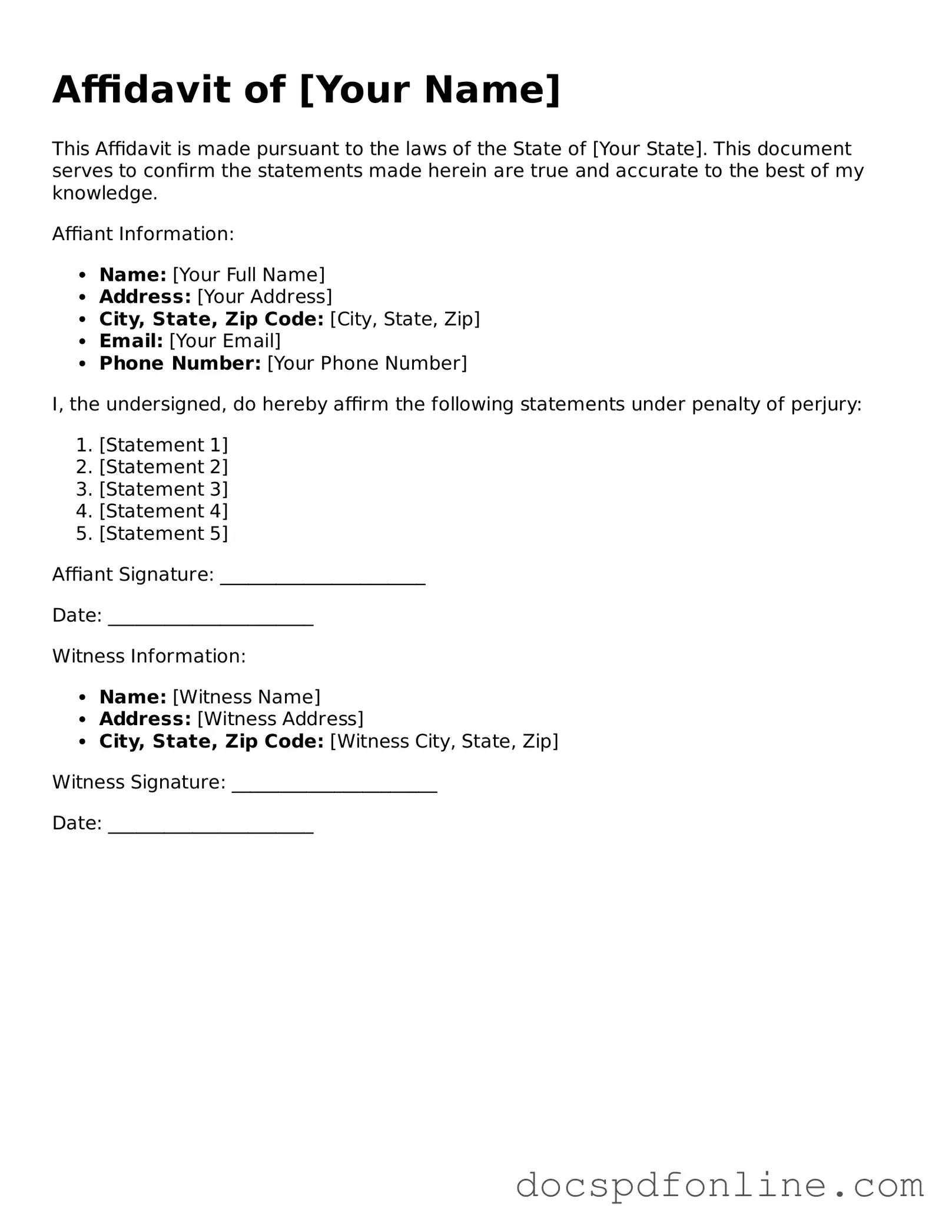 Attorney-Approved Affidavit Document