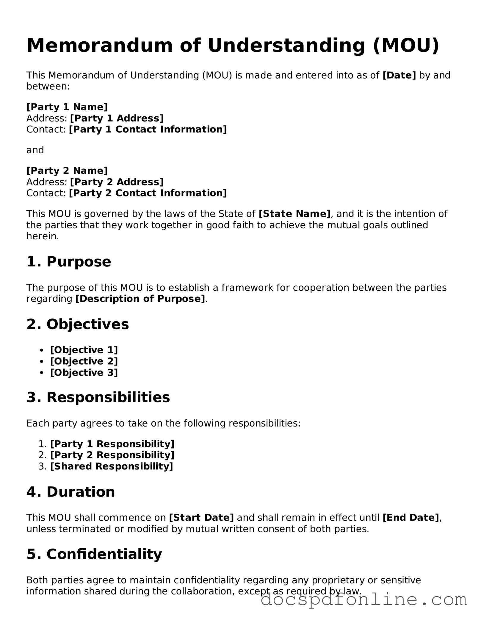 Attorney-Approved Memorandum of Understanding Document